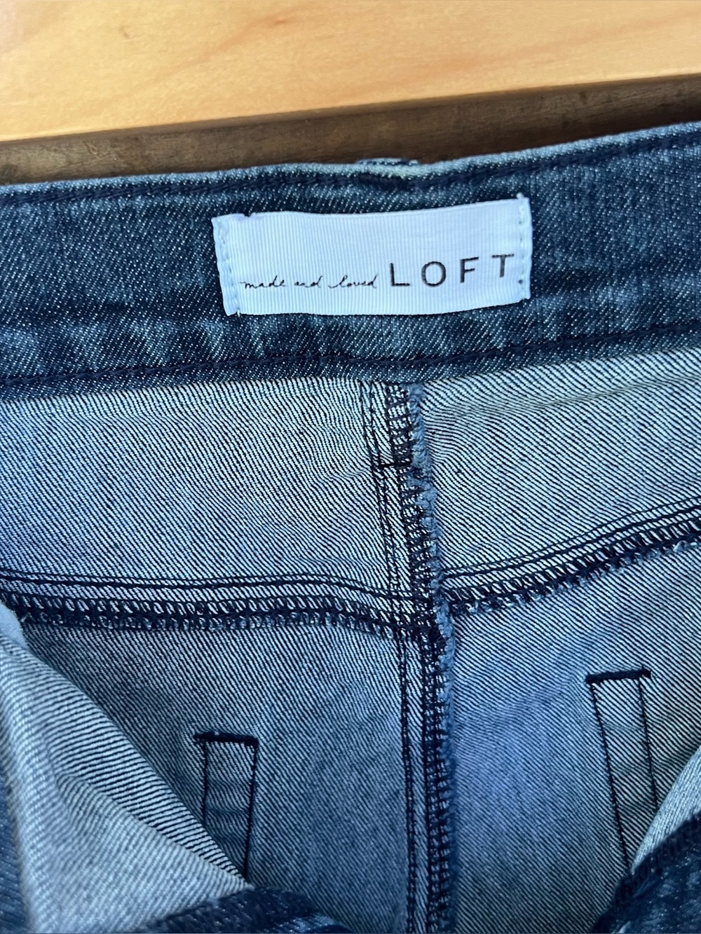 LOFT High Rise Skinny Jeans Size 10/30 Exposed Button Fly Dark Wash Denim 477357 - Picture 2 of 13